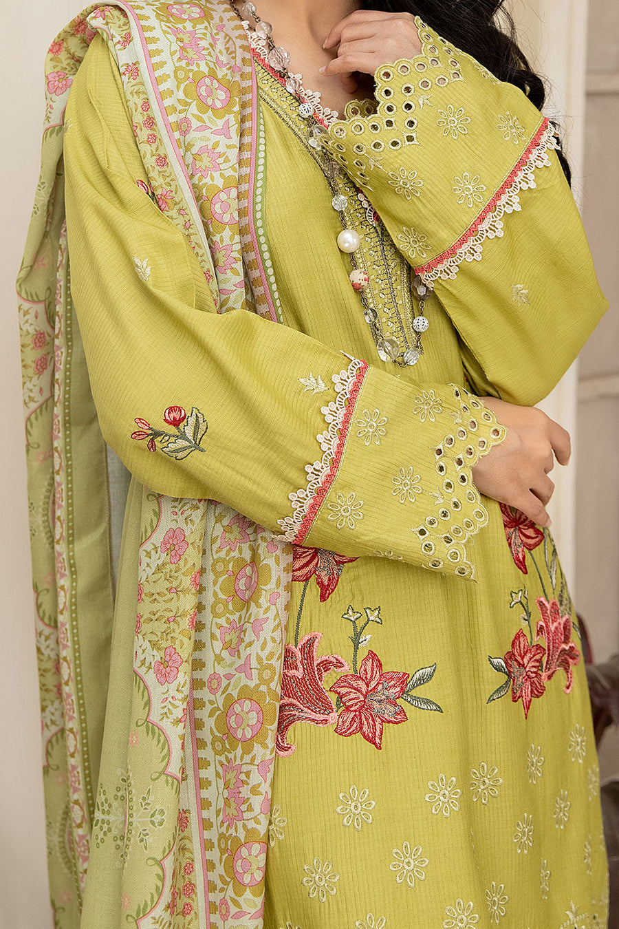 Safwa Ashley Embroidered Viscose Doria Unstitched 3Pc Suit ASC-13