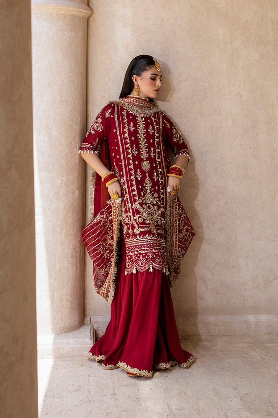 Zarposh Jahanara Festive Embroidered Chiffon Unstitched 3Pc Suit - ROSHAN