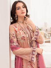 Ramsha Chevron Vol-07 Embroidered Chiffon Unstitched 3Pc Suit A-702