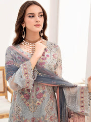 Ramsha Chevron Vol-07 Embroidered Chiffon Unstitched 3Pc Suit A-703