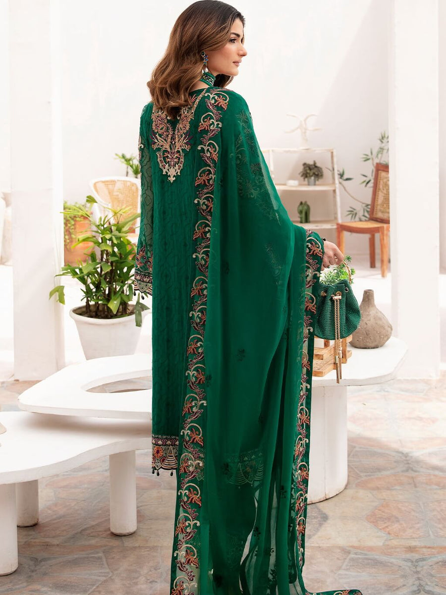 Ramsha Chevron Vol-07 Embroidered Chiffon Unstitched 3Pc Suit A-704