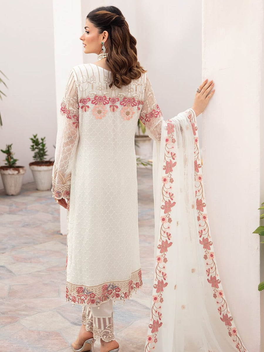 Ramsha Chevron Vol-07 Embroidered Chiffon Unstitched 3Pc Suit A-705