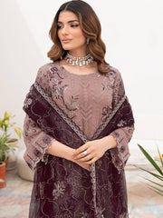 Ramsha Chevron Vol-07 Embroidered Chiffon Unstitched 3Pc Suit A-709