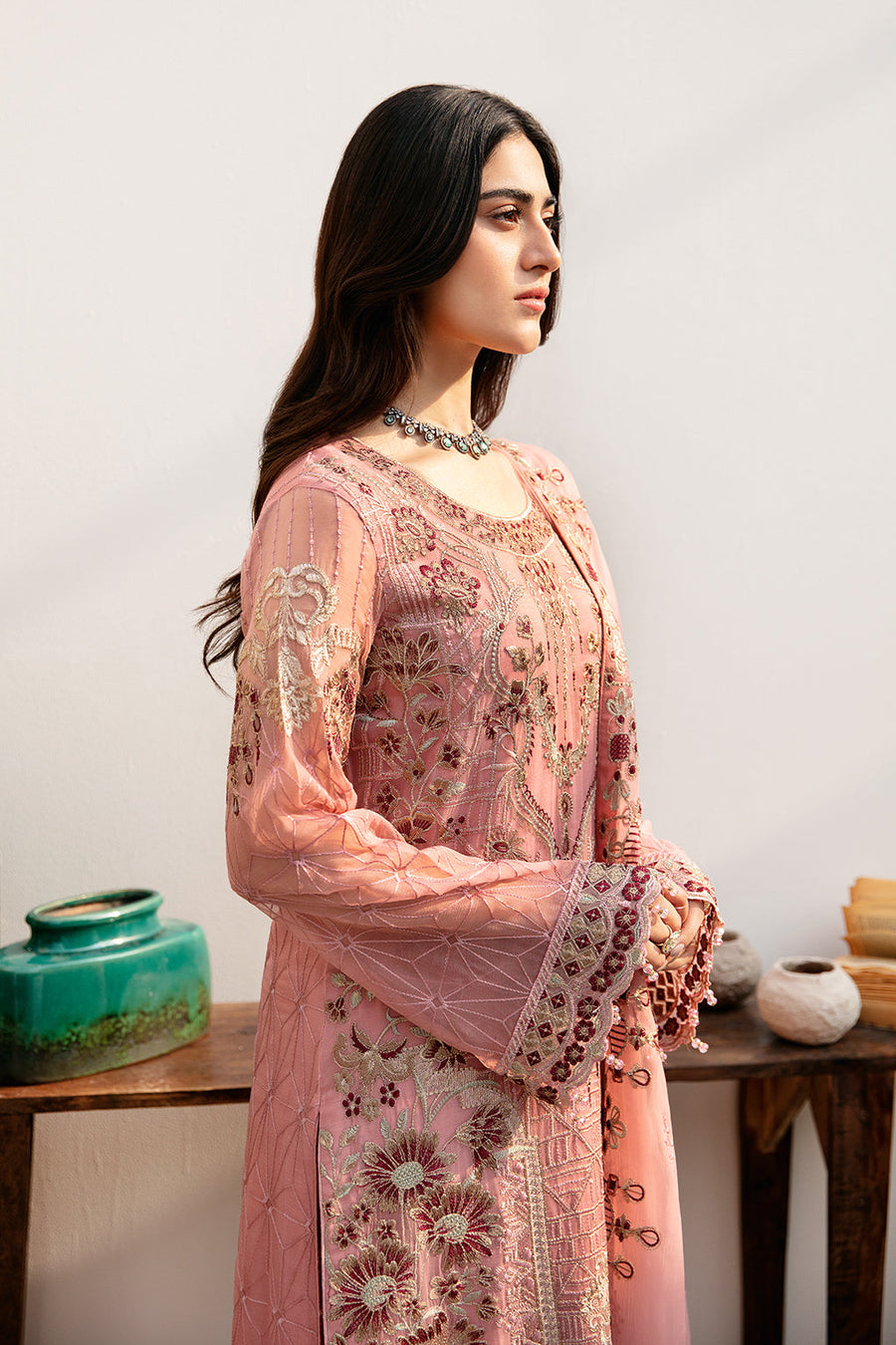 Ramsha Chevron Vol-08 Embroidered Chiffon Unstitched 3Pc Suit A-805