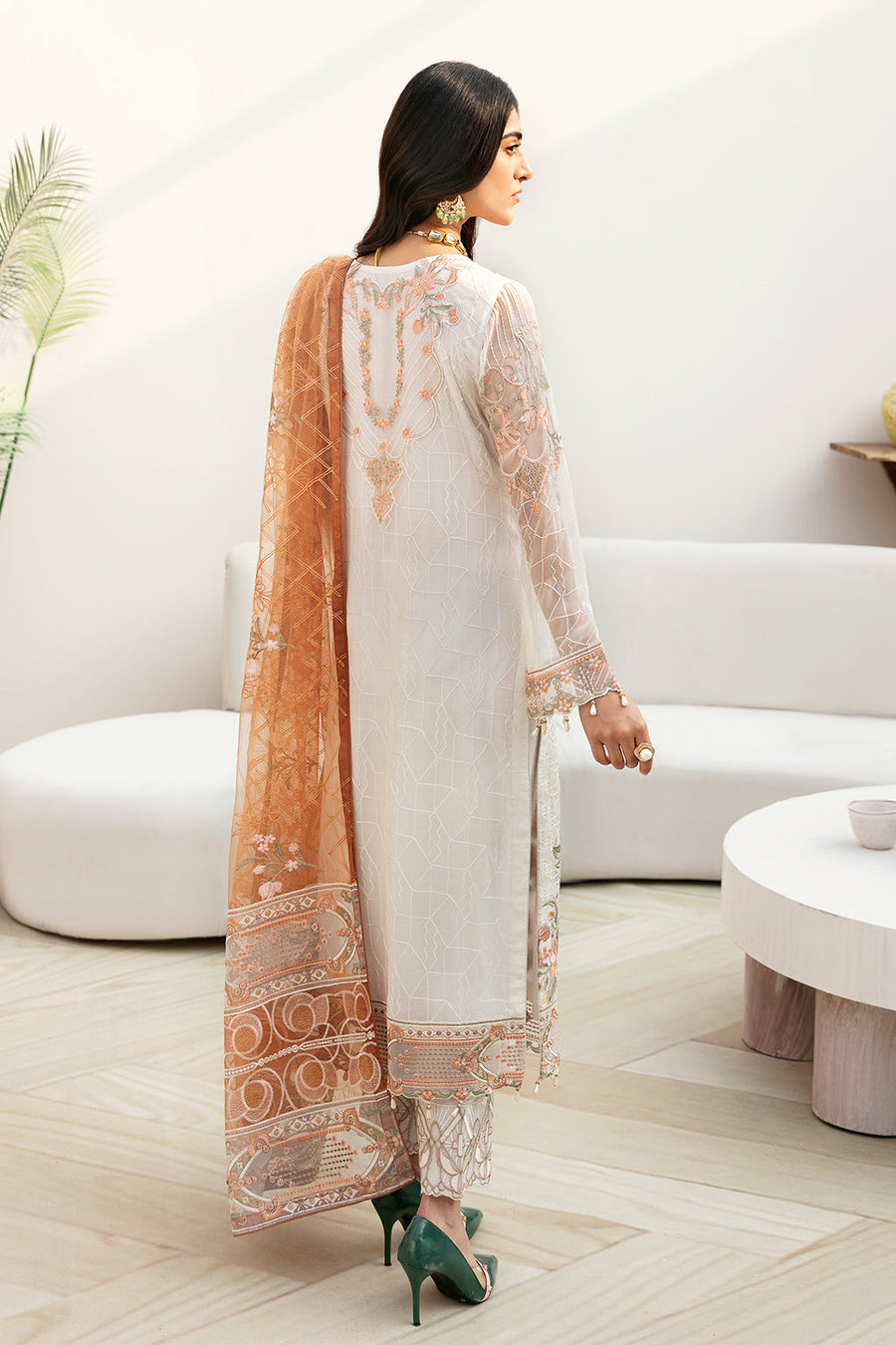 Ramsha Chevron Vol-08 Embroidered Chiffon Unstitched 3Pc Suit A-808