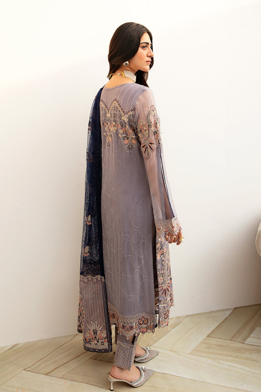 Ramsha Chevron Vol-08 Embroidered Chiffon Unstitched 3Pc Suit A-809