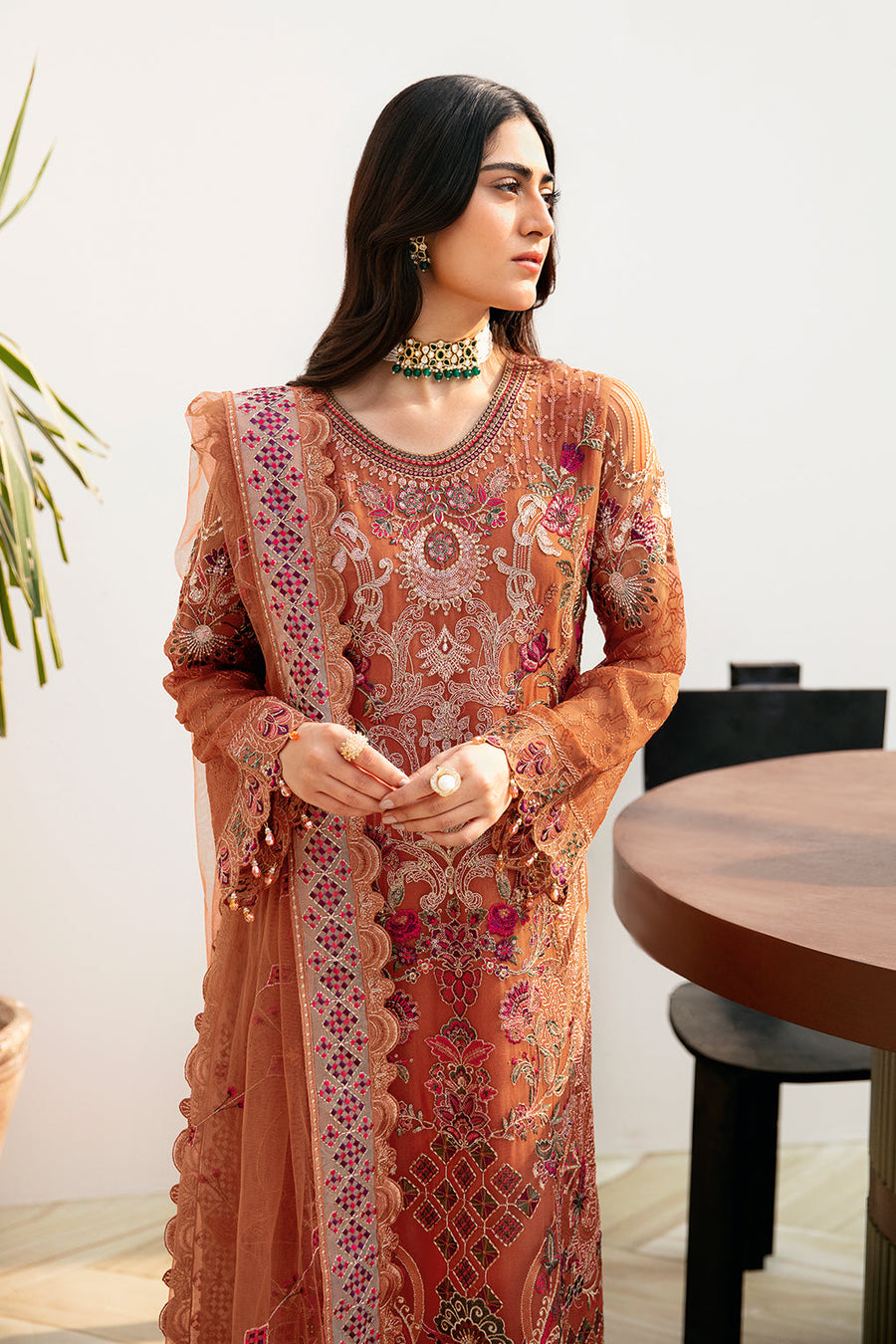 Ramsha Chevron Vol-08 Embroidered Chiffon Unstitched 3Pc Suit A-810