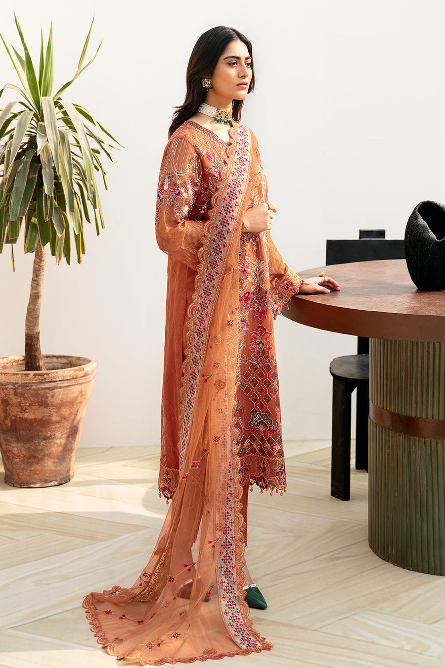 Ramsha Chevron Vol-08 Embroidered Chiffon Unstitched 3Pc Suit A-810