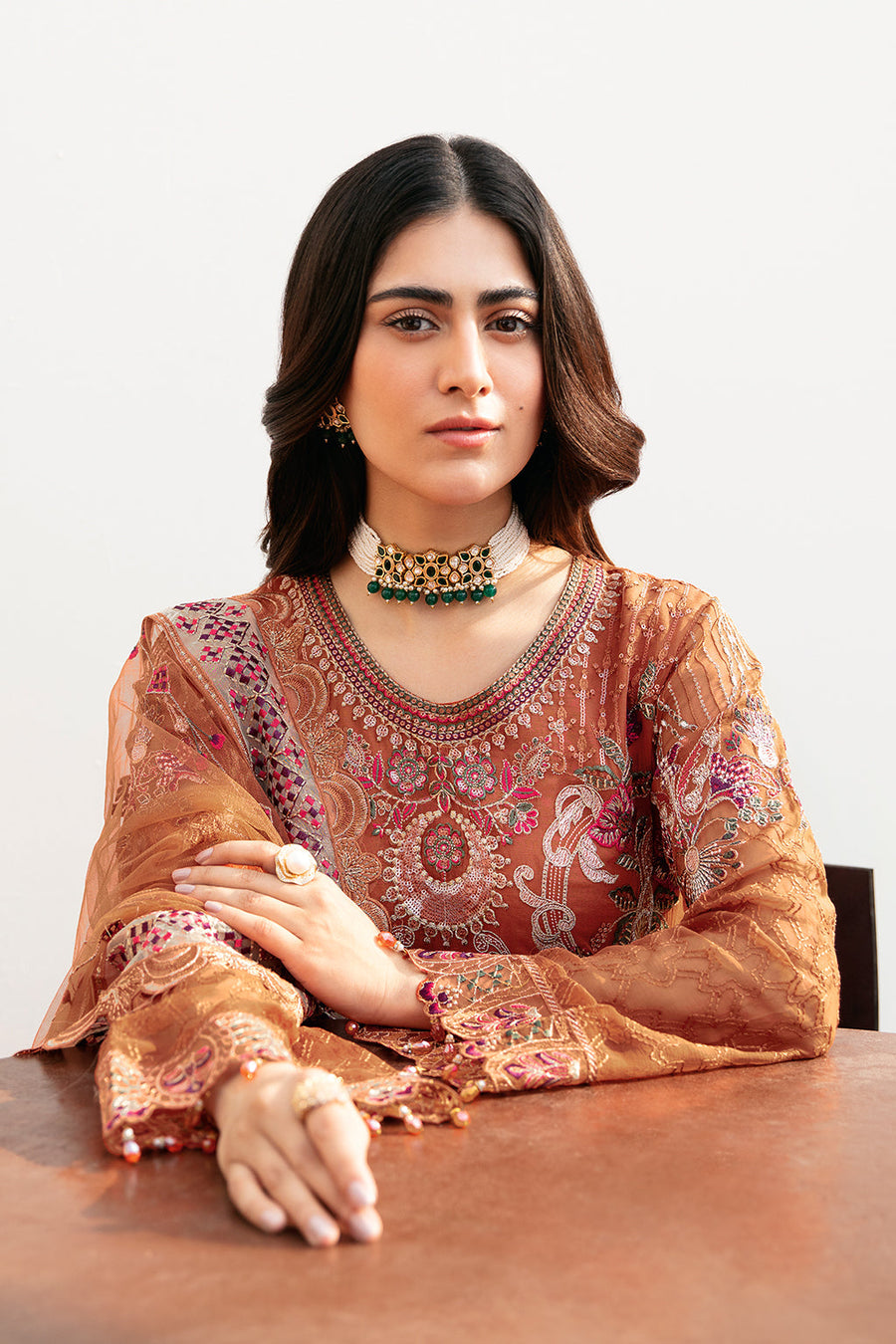 Ramsha Chevron Vol-08 Embroidered Chiffon Unstitched 3Pc Suit A-810