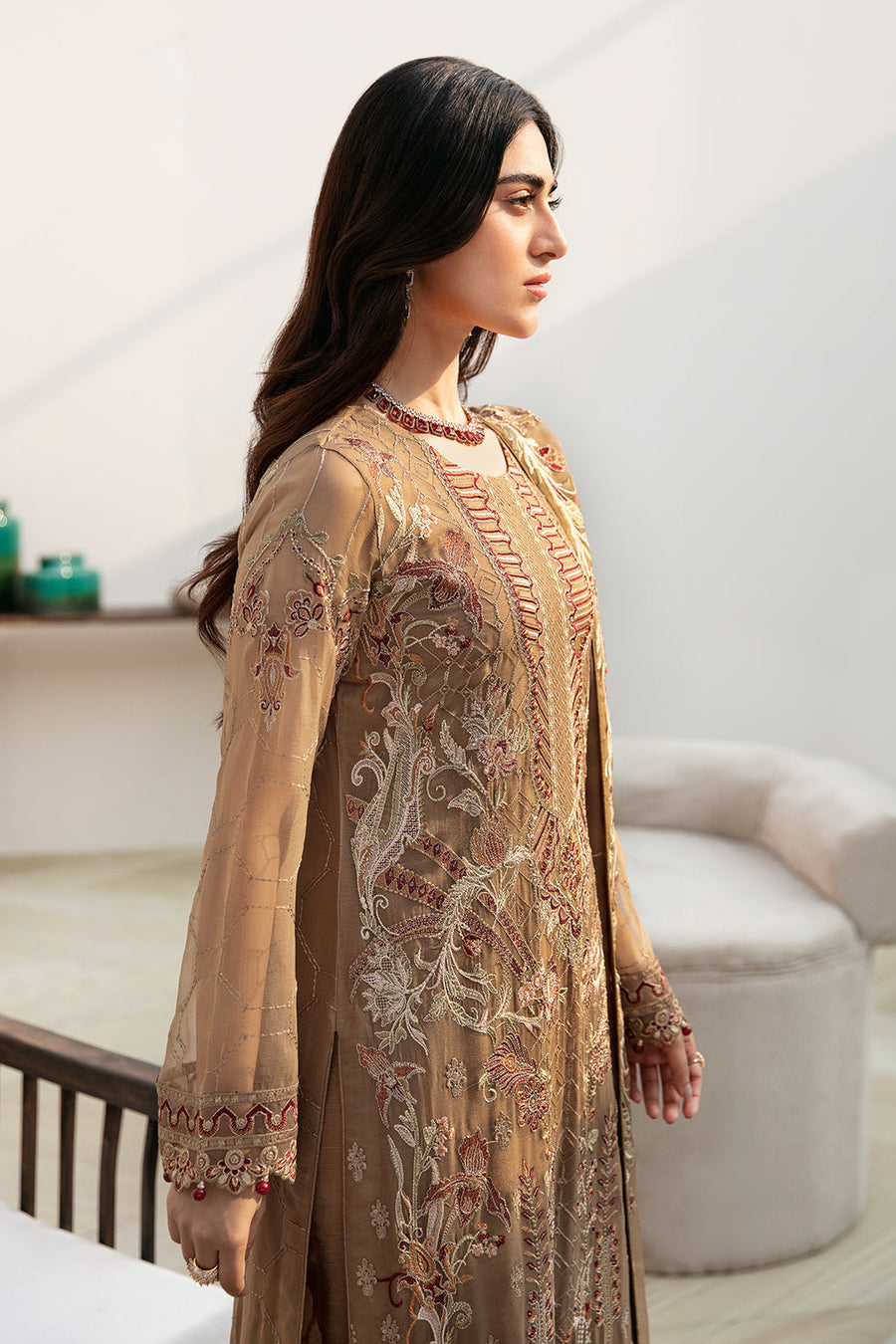 Ramsha Chevron Vol-08 Embroidered Chiffon Unstitched 3Pc Suit A-812