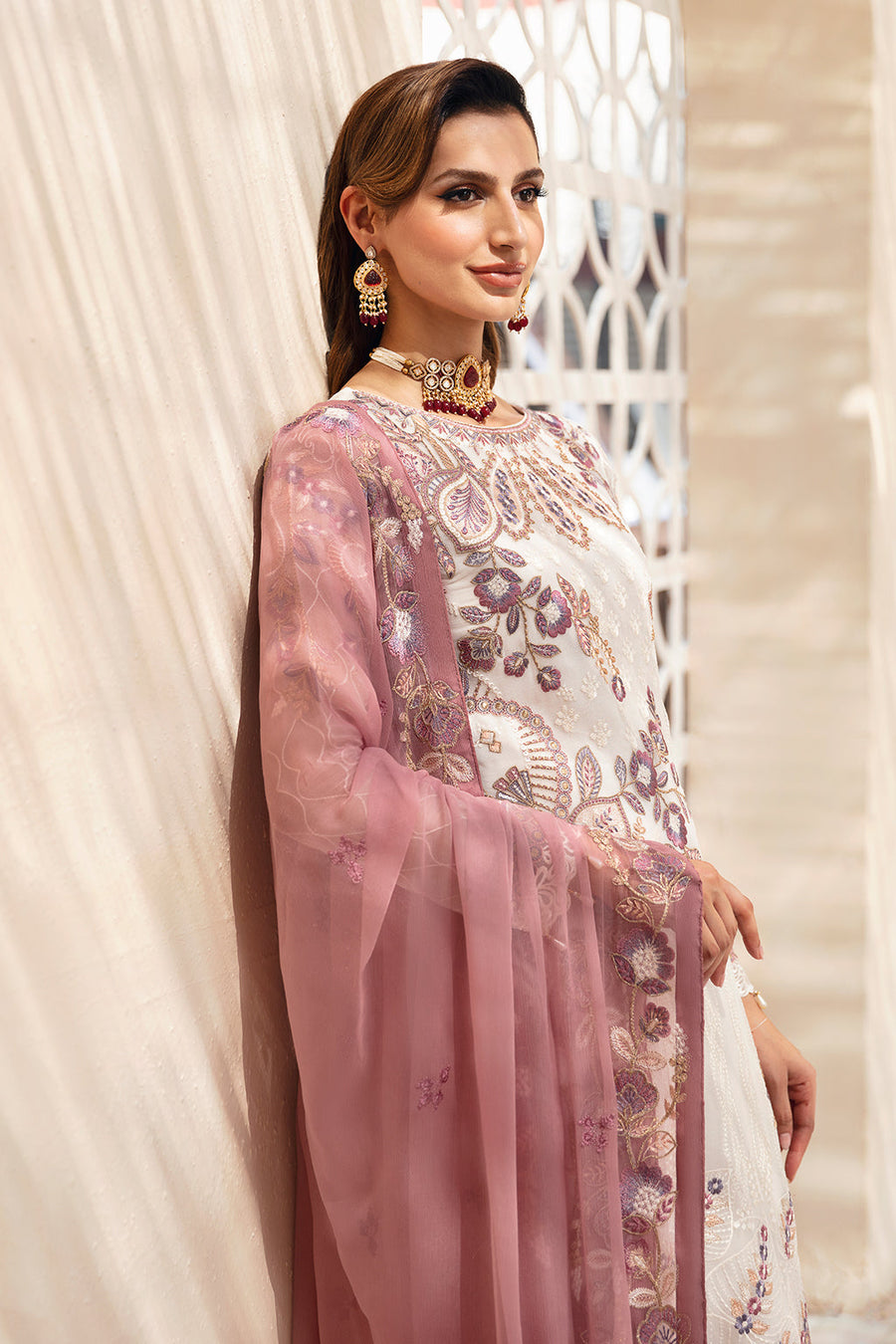 Ramsha Chevron Vol-09 Embroidered Chiffon Unstitched 3Pc Suit A-902