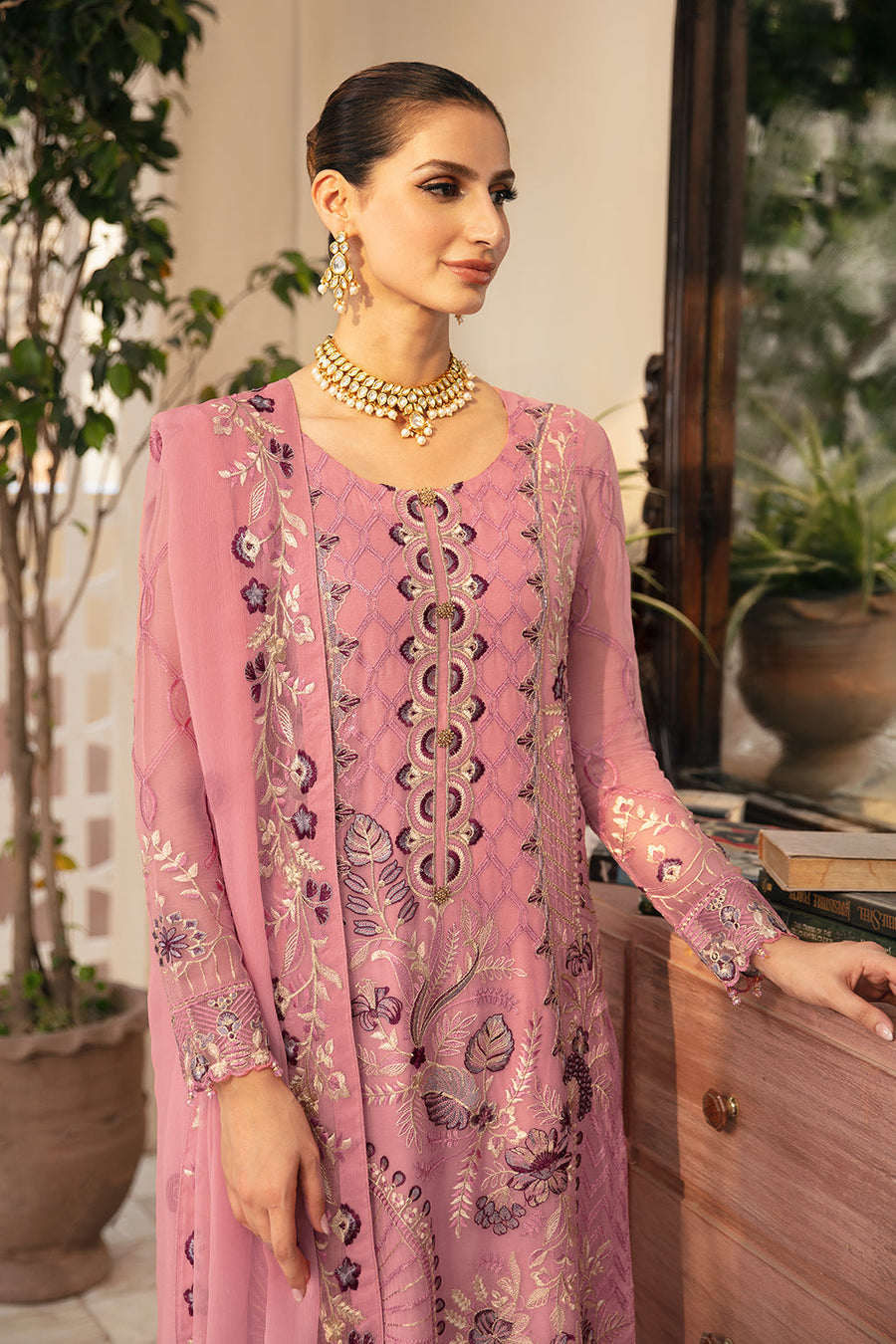 Ramsha Chevron Vol-09 Embroidered Chiffon Unstitched 3Pc Suit A-909