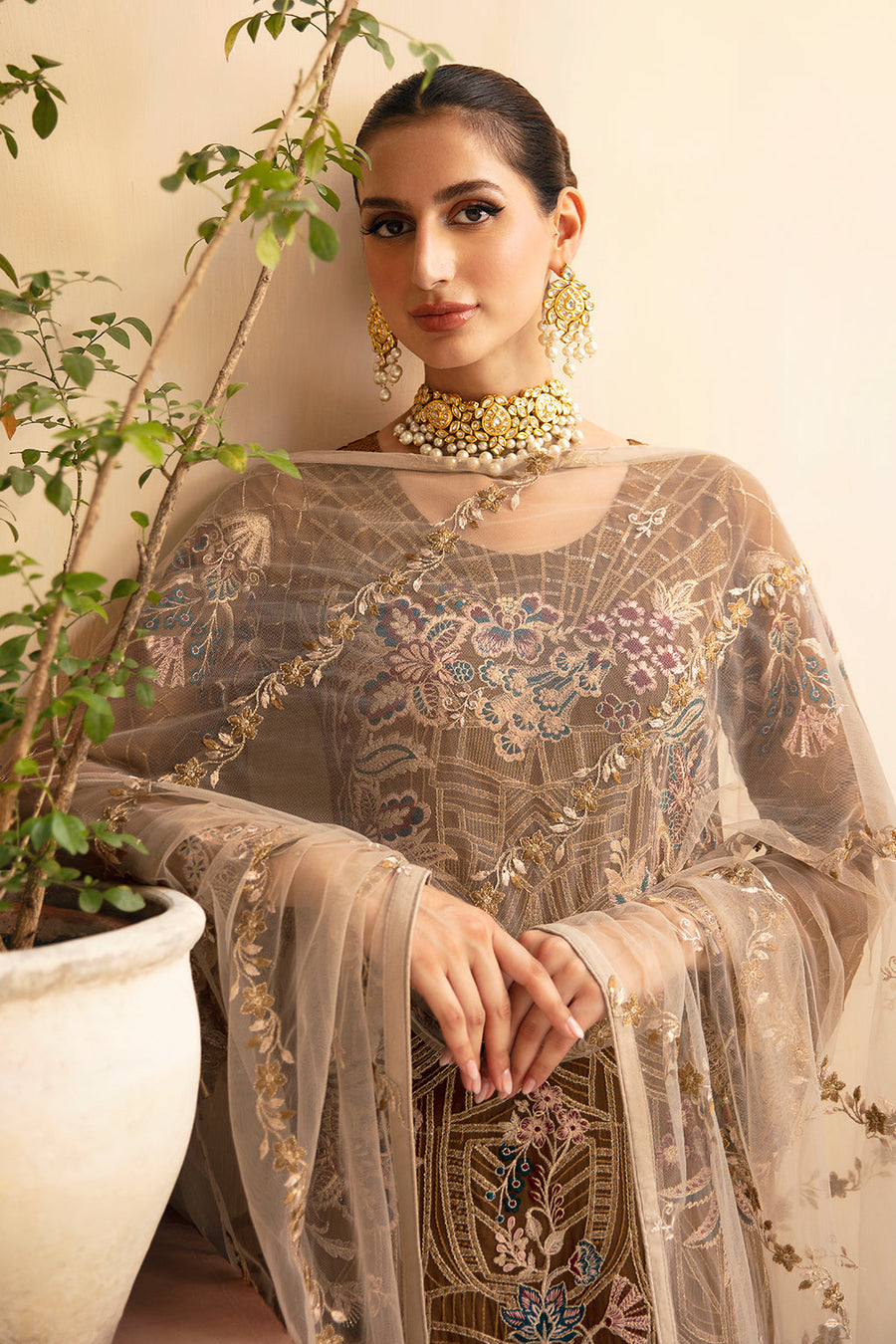 Ramsha Chevron Vol-09 Embroidered Chiffon Unstitched 3Pc Suit A-910
