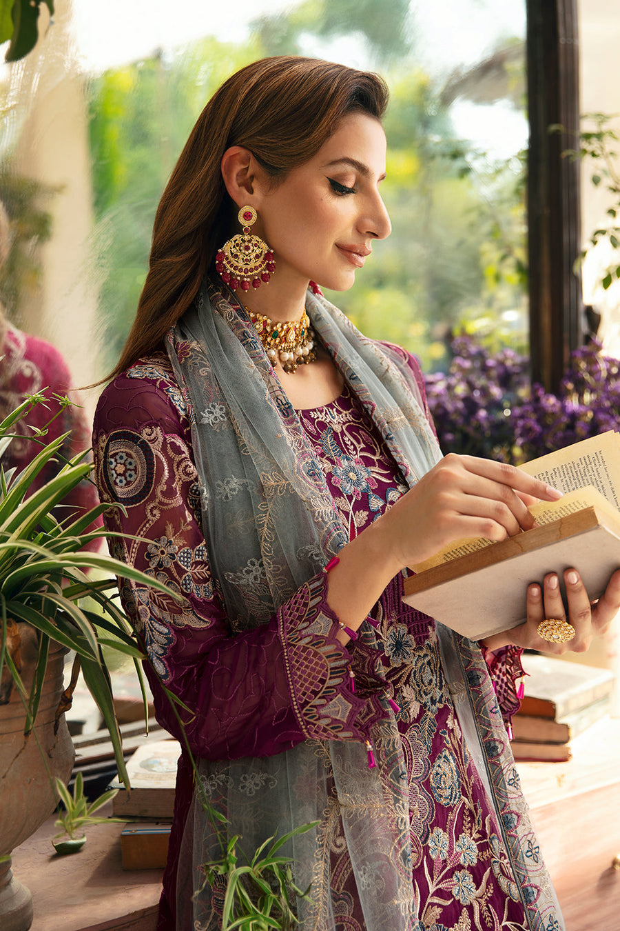 Ramsha Chevron Vol-09 Embroidered Chiffon Unstitched 3Pc Suit A-911