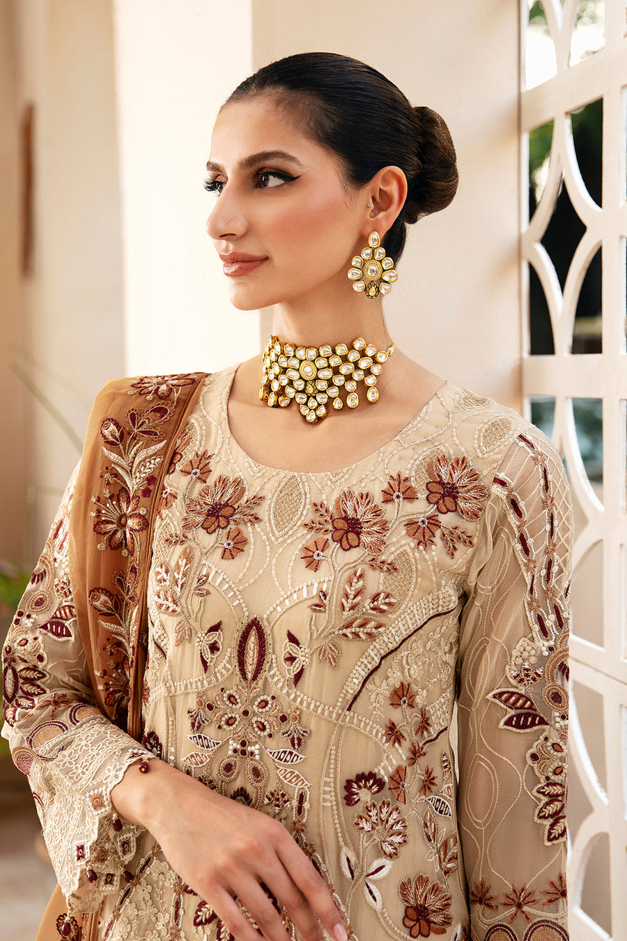 Ramsha Chevron Vol-09 Embroidered Chiffon Unstitched 3Pc Suit A-912