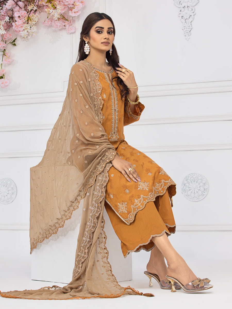 ACE Galleria Bahaar Festive Embroidered Dobby 3Pc Suit A-WU3P23-22771