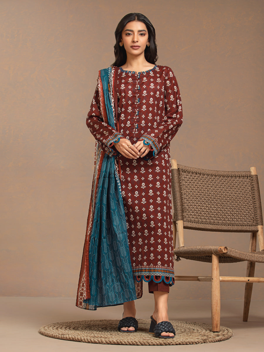 ACE Galleria Merak Printed Khaddar Unstitched 3Pc Suit A-WU3PMK23-22885