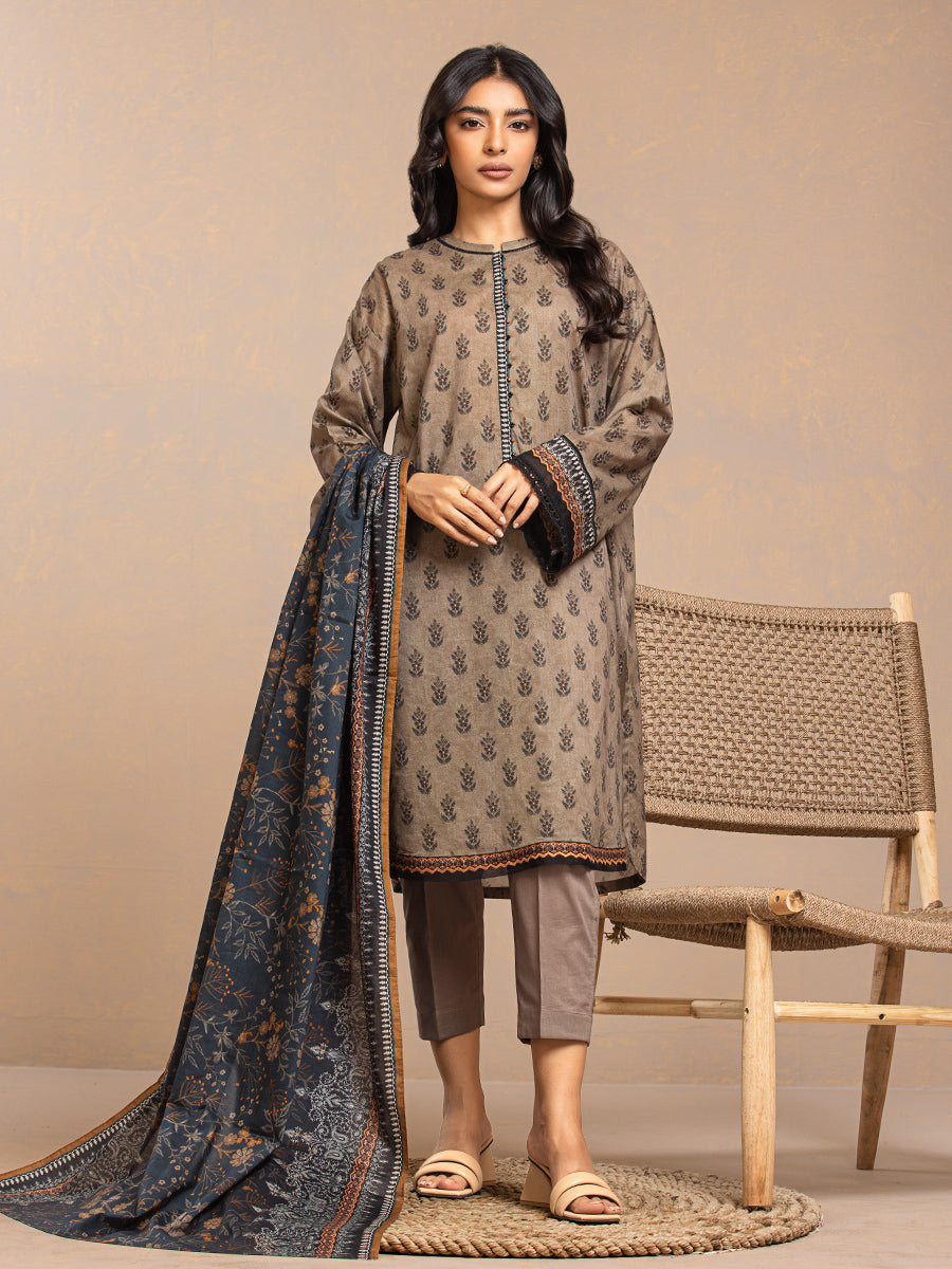 ACE Galleria Merak Printed Khaddar Unstitched 3Pc Suit A-WU3PMK23-22888