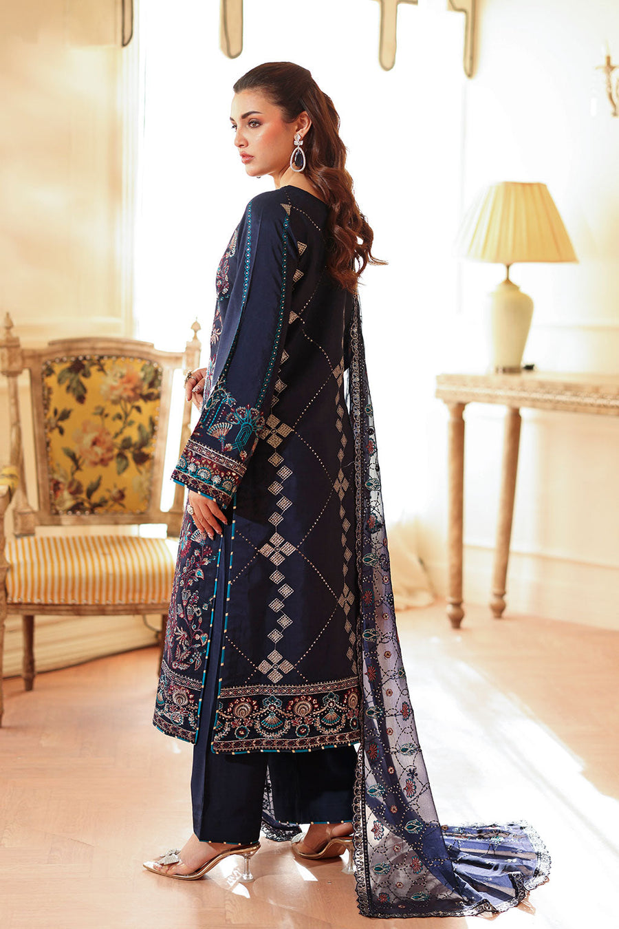 Ramsha Aangan Vol-02 Embroidered Raw Silk Unstitched 3Pc Suit AA-201