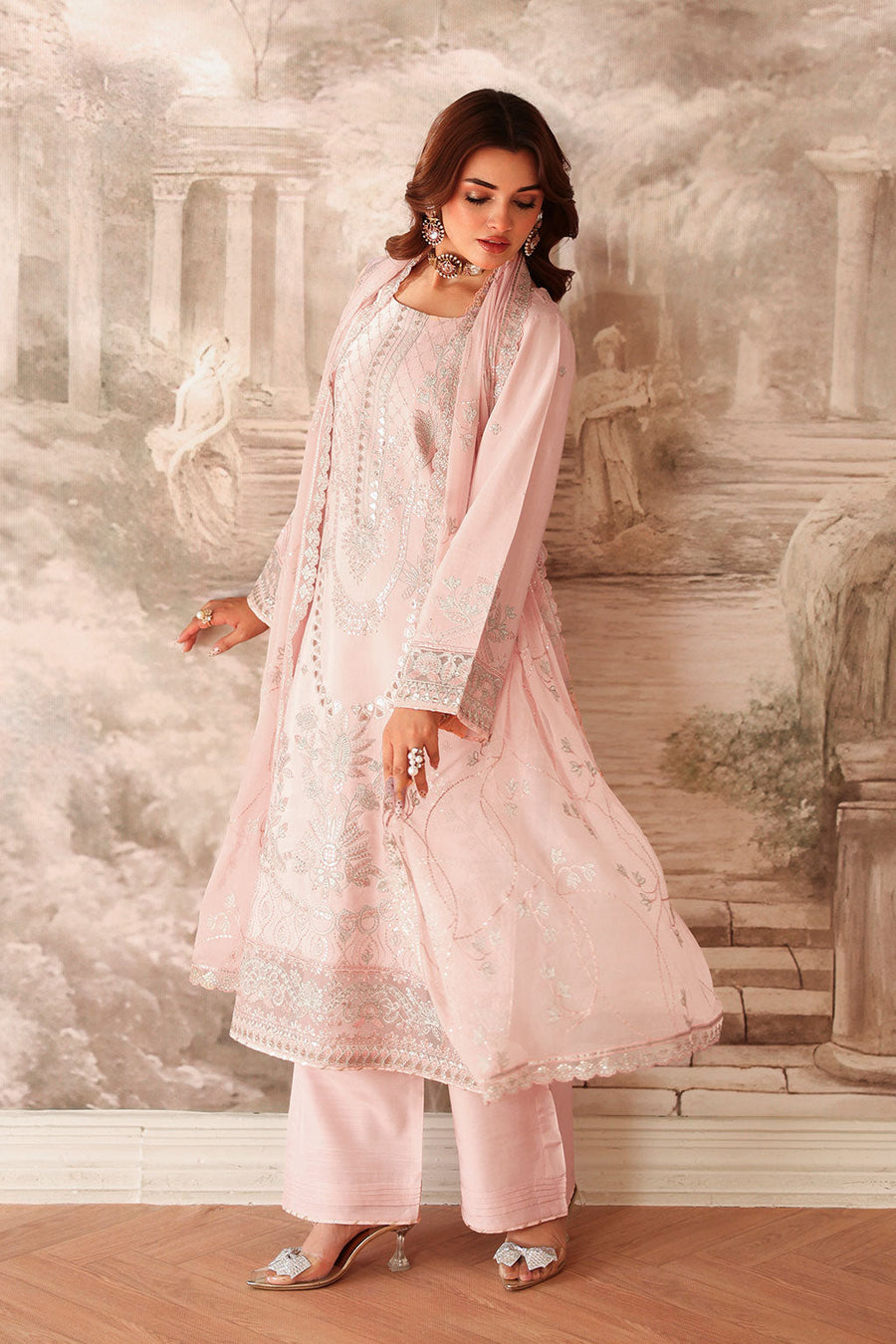 Ramsha Aangan Vol-02 Embroidered Raw Silk Unstitched 3Pc Suit AA-202