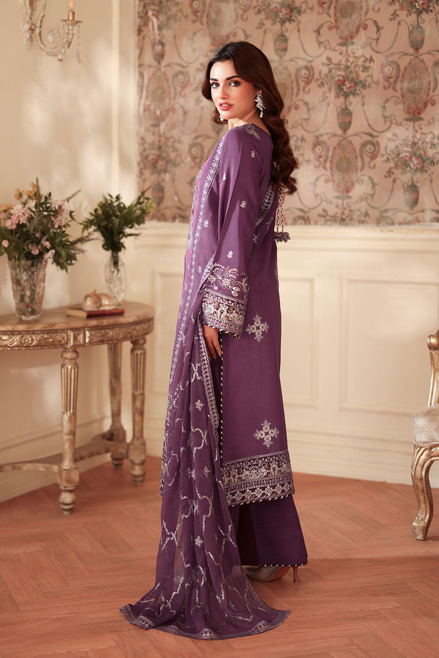 Ramsha Aangan Vol-02 Embroidered Raw Silk Unstitched 3Pc Suit AA-208