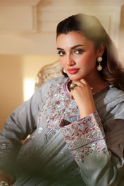 Ramsha Aangan Vol-02 Embroidered Raw Silk Unstitched 3Pc Suit AA-209