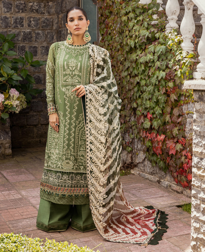 Zahra by Xenia Formals Embroidered Chiffon Unstitched 3Pc Suit D-05 ABAL