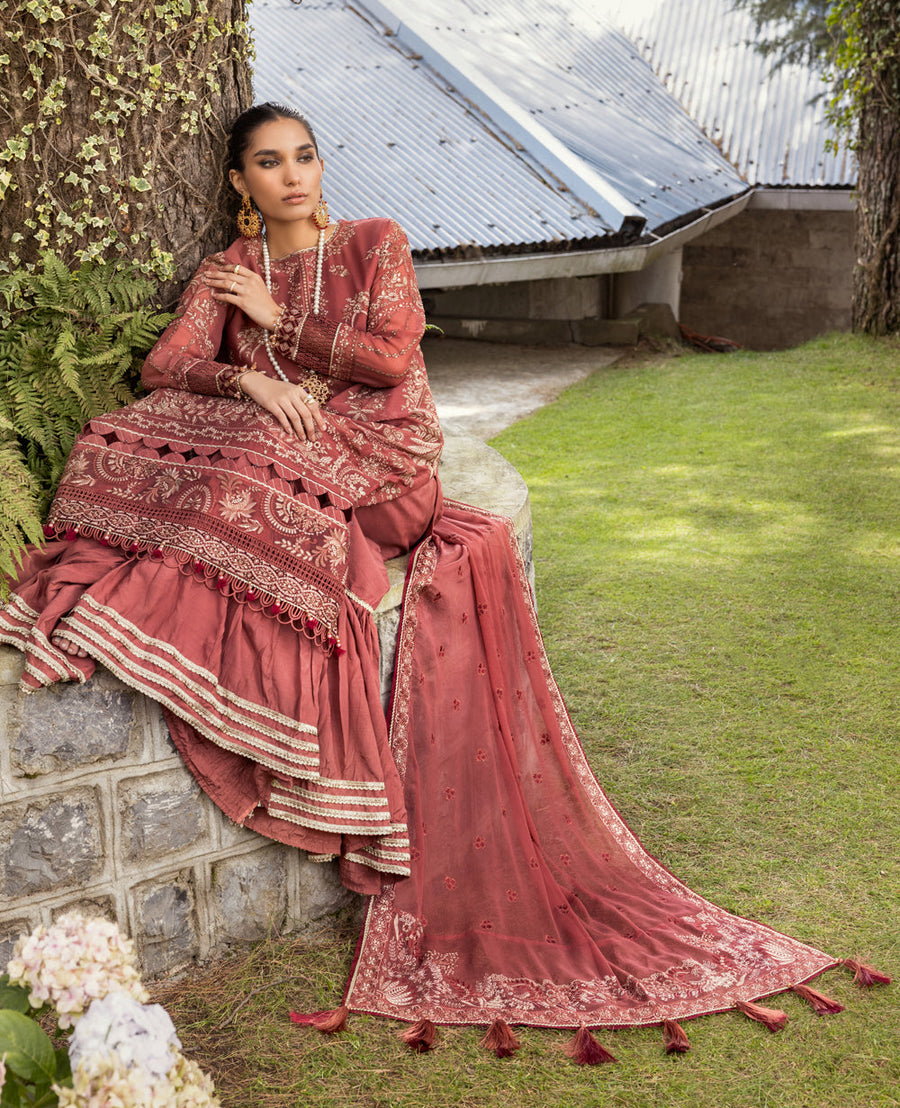 Zahra by Xenia Formals Embroidered Chiffon Unstitched 3Pc Suit D-06 ABHA