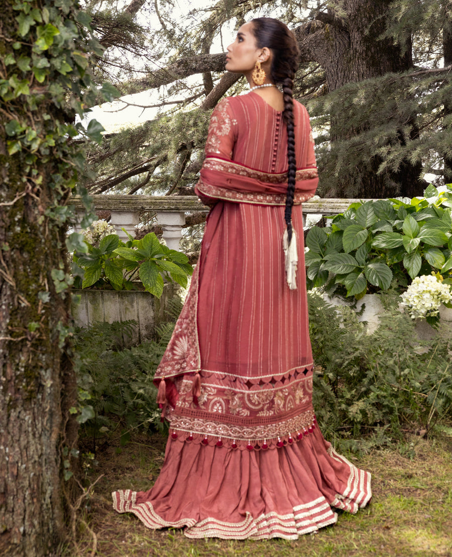 Zahra by Xenia Formals Embroidered Chiffon Unstitched 3Pc Suit D-06 ABHA