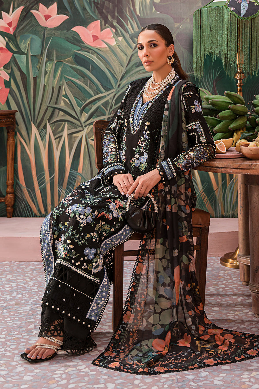 Afrozeh The Painted Garden Unstitched Lawn 3Pc Suit AEF-24-V1-03