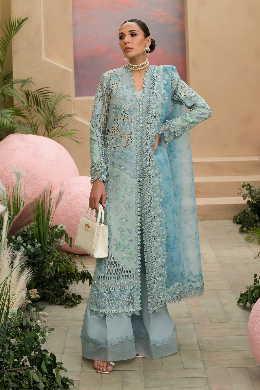 Afrozeh The Painted Garden Unstitched Lawn 3Pc Suit AEF-24-V1-05