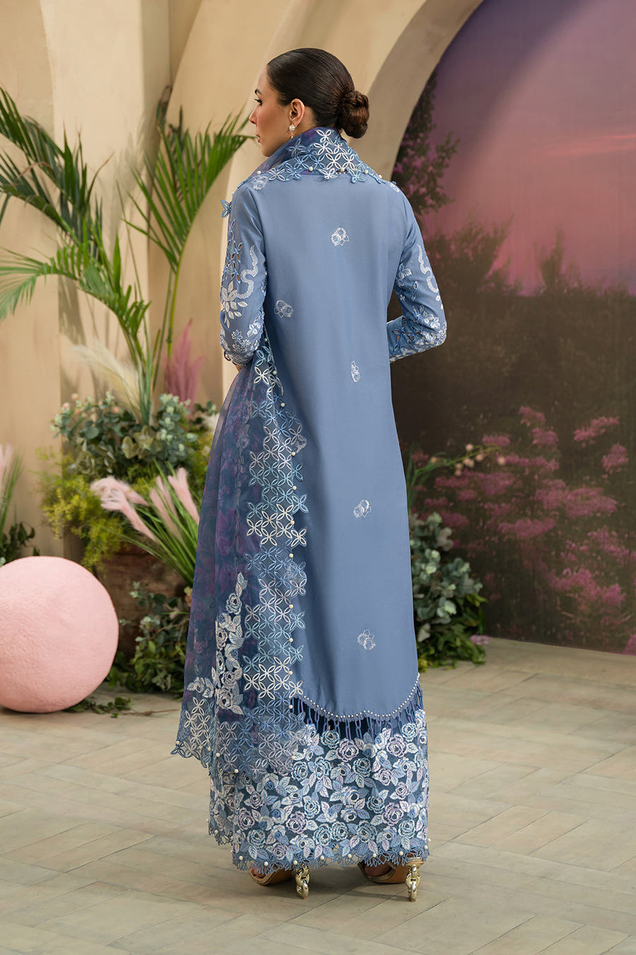 Afrozeh The Painted Garden Unstitched Lawn 3Pc Suit AEF-24-V1-07