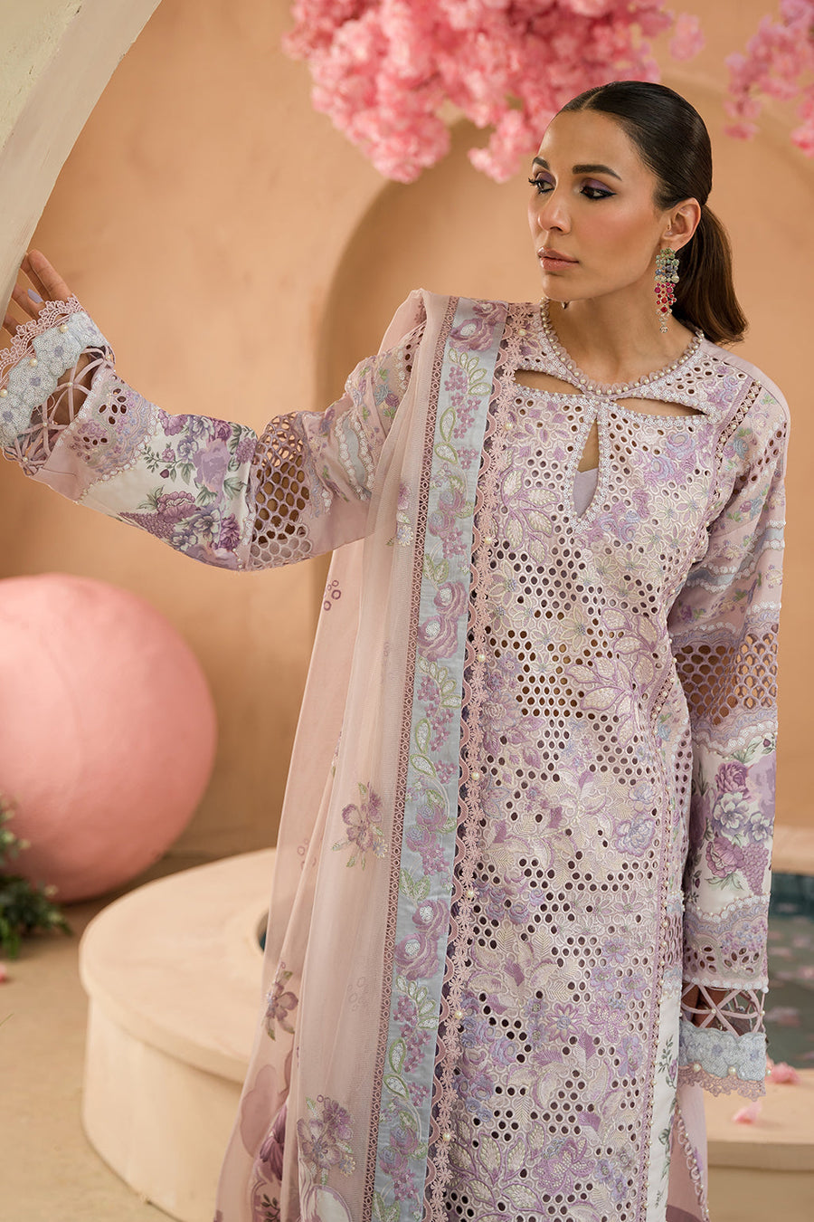 Afrozeh The Painted Garden Unstitched Lawn 3Pc Suit AEF-24-V1-09