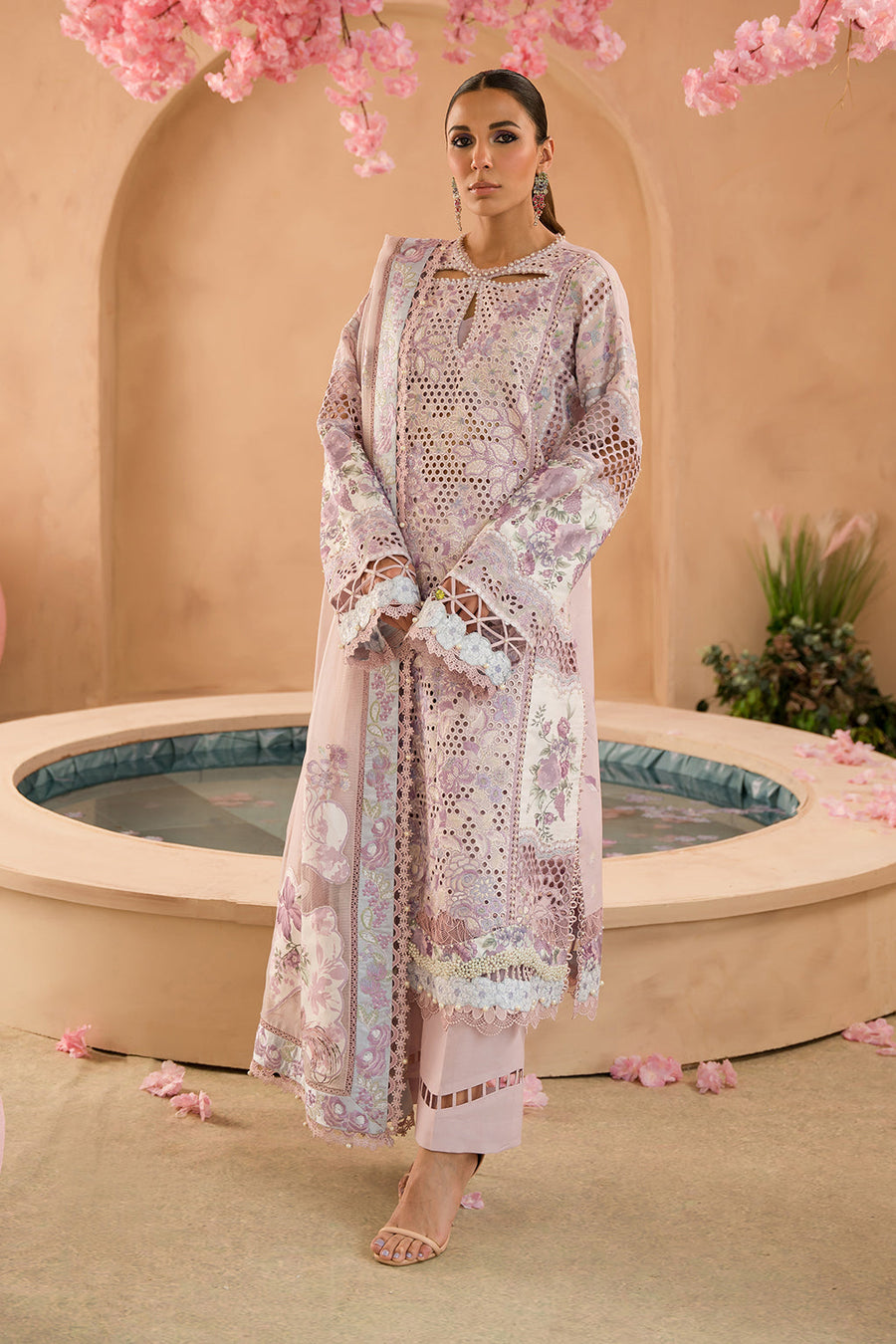 Afrozeh The Painted Garden Unstitched Lawn 3Pc Suit AEF-24-V1-09