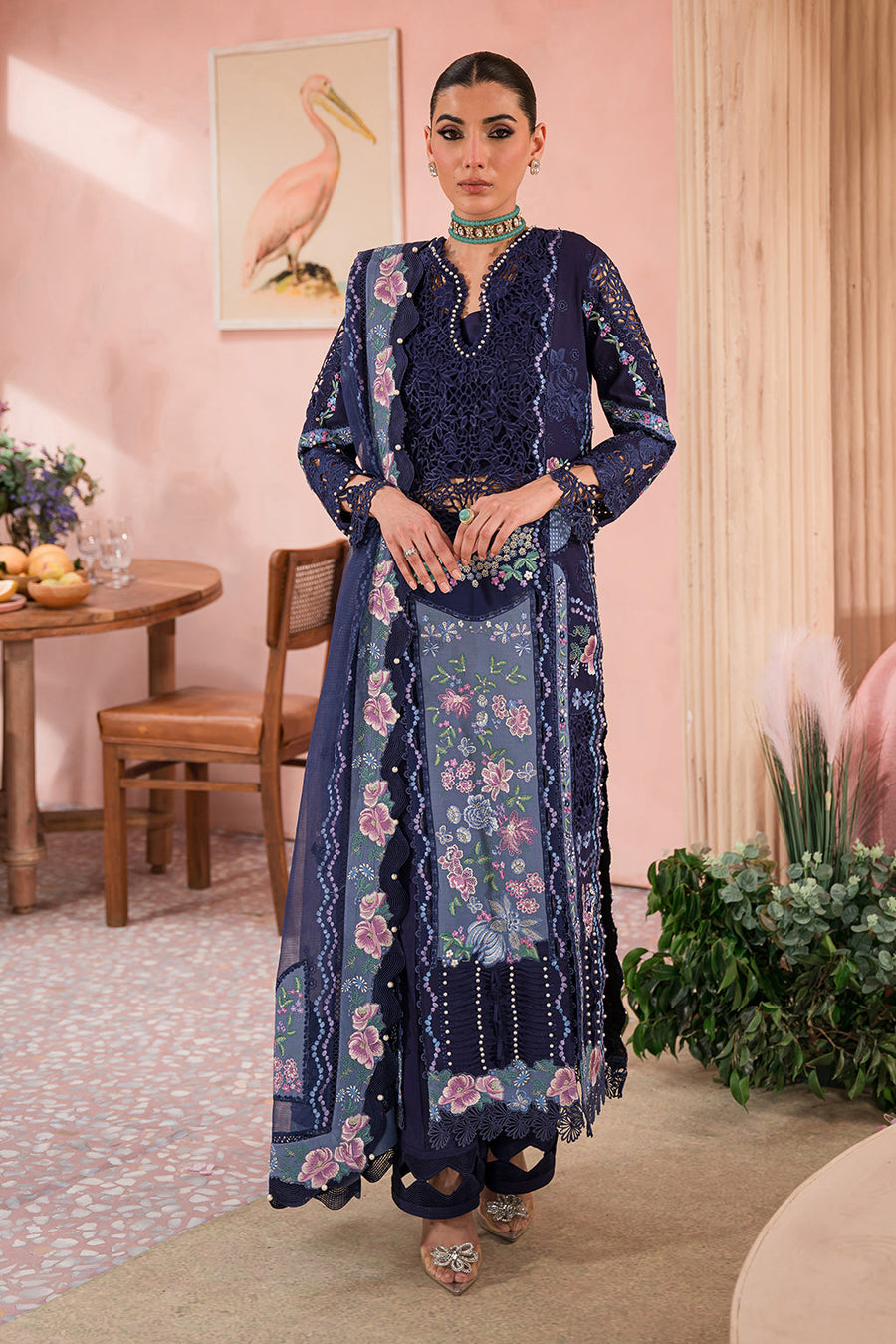 Afrozeh The Painted Garden Unstitched Lawn 3Pc Suit AEF-24-V1-10