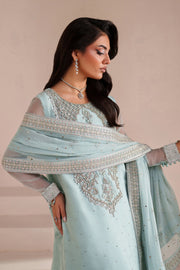 Alizeh Aymal Embroidered Chiffon Unstitched 3Pc Suit AF-BHM-4063-Azure