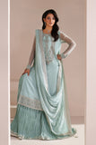 Alizeh Aymal Embroidered Chiffon Unstitched 3Pc Suit AF-BHM-4063-Azure