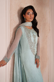 Alizeh Aymal Embroidered Chiffon Unstitched 3Pc Suit AF-BHM-4063-Azure