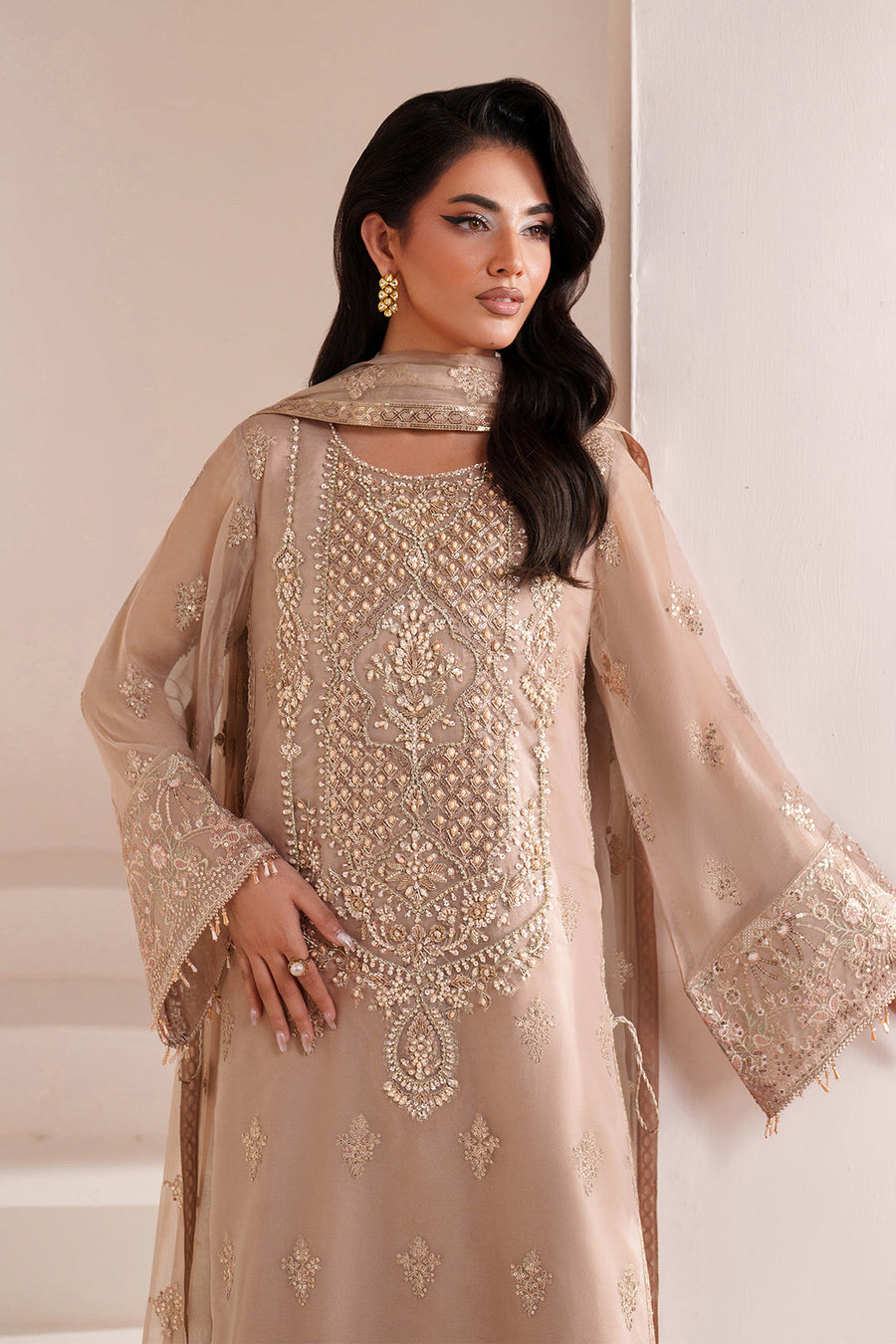 Alizeh Aymal Embroidered Chiffon Unstitched 3Pc Suit AF-BHM-4064-Cove