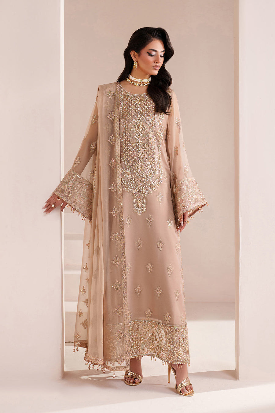 Alizeh Aymal Embroidered Chiffon Unstitched 3Pc Suit AF-BHM-4064-Cove