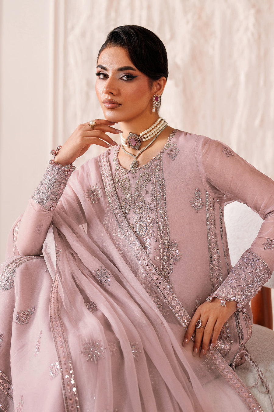 Alizeh Aymal Embroidered Chiffon Unstitched 3Pc Suit AF-BHM-4066-June
