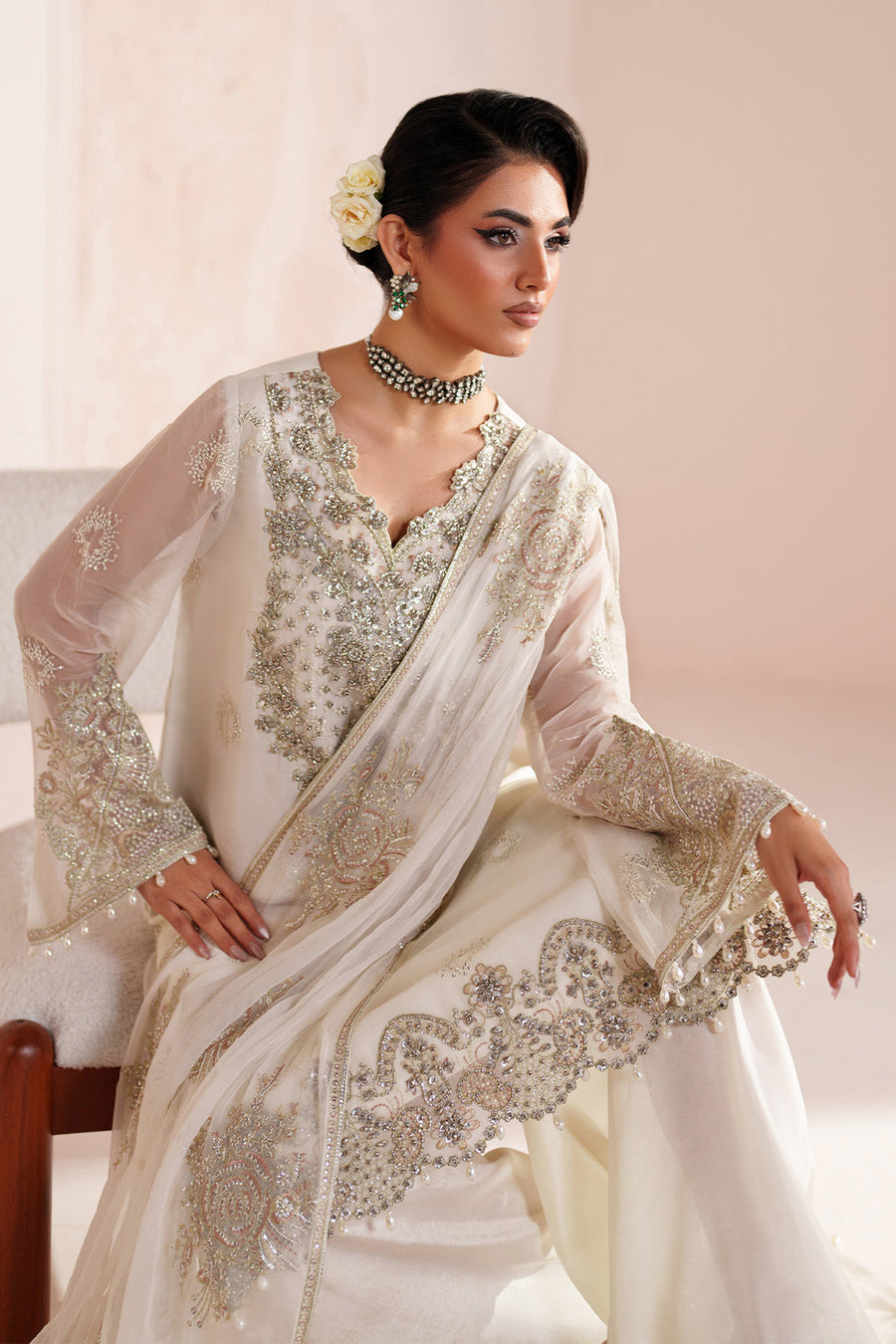 Alizeh Aymal Embroidered Chiffon Unstitched 3Pc Suit AF-BHM-4067-Zeba