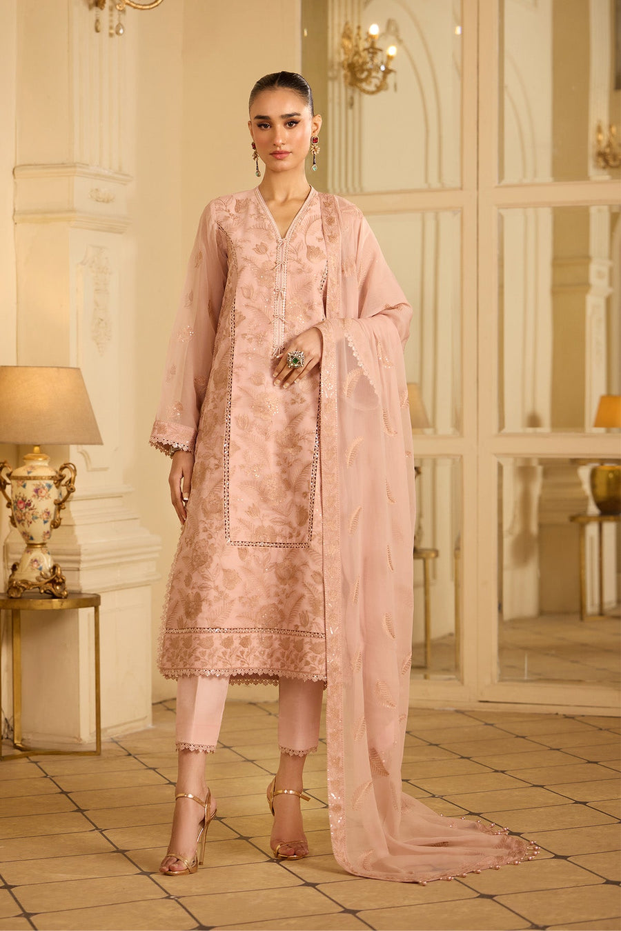 Alizeh Formals Embroidered Chiffon Unstitched 3Pc Suit AF-CH-2248-Ebrah