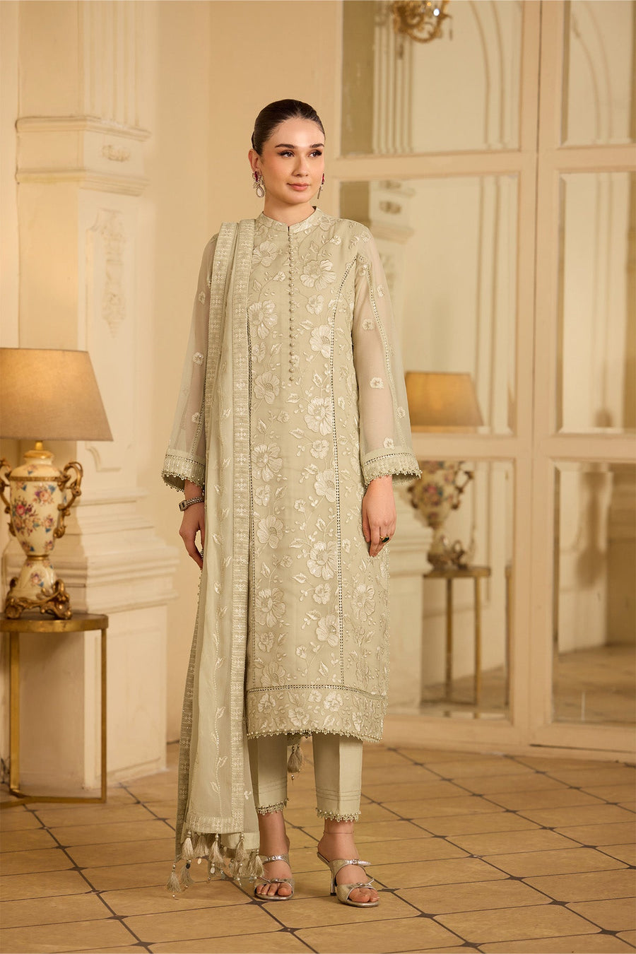 Alizeh Formals Embroidered Chiffon Unstitched 3Pc Suit AF-CH-2250-Spade