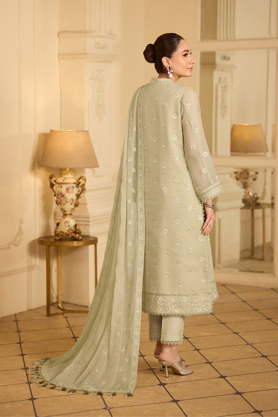 Alizeh Formals Embroidered Chiffon Unstitched 3Pc Suit AF-CH-2250-Spade