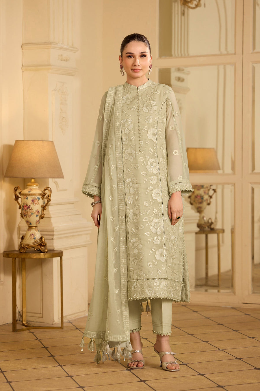 Alizeh Formals Embroidered Chiffon Unstitched 3Pc Suit AF-CH-2250-Spade