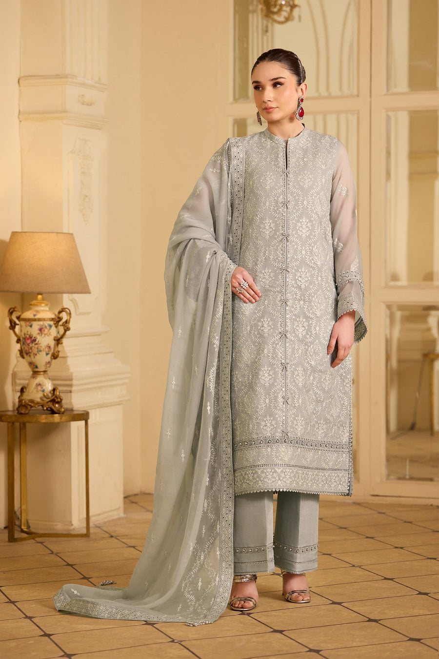 Alizeh Formals Embroidered Chiffon Unstitched 3Pc Suit AF-CH-2255-Ezza