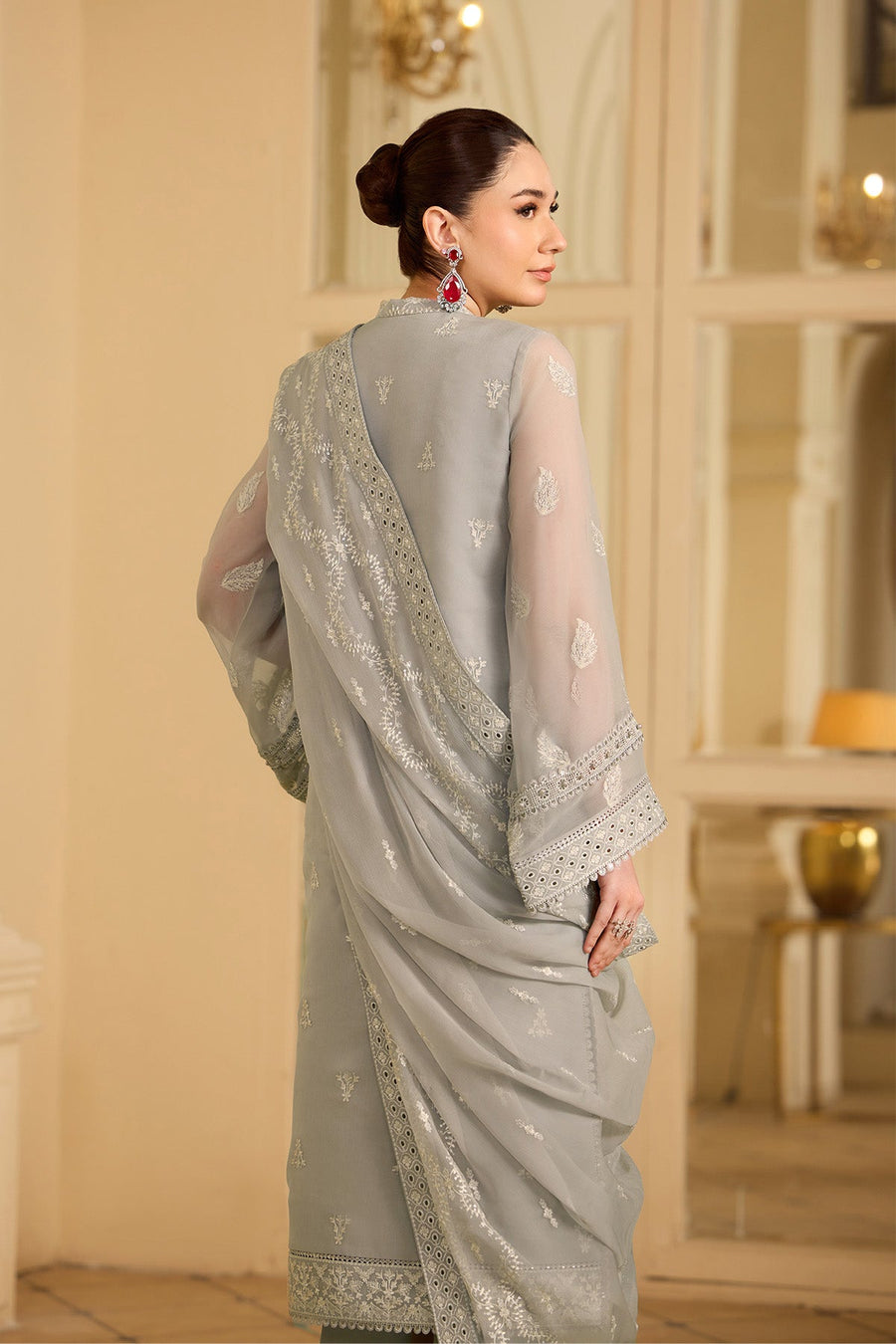 Alizeh Formals Embroidered Chiffon Unstitched 3Pc Suit AF-CH-2255-Ezza