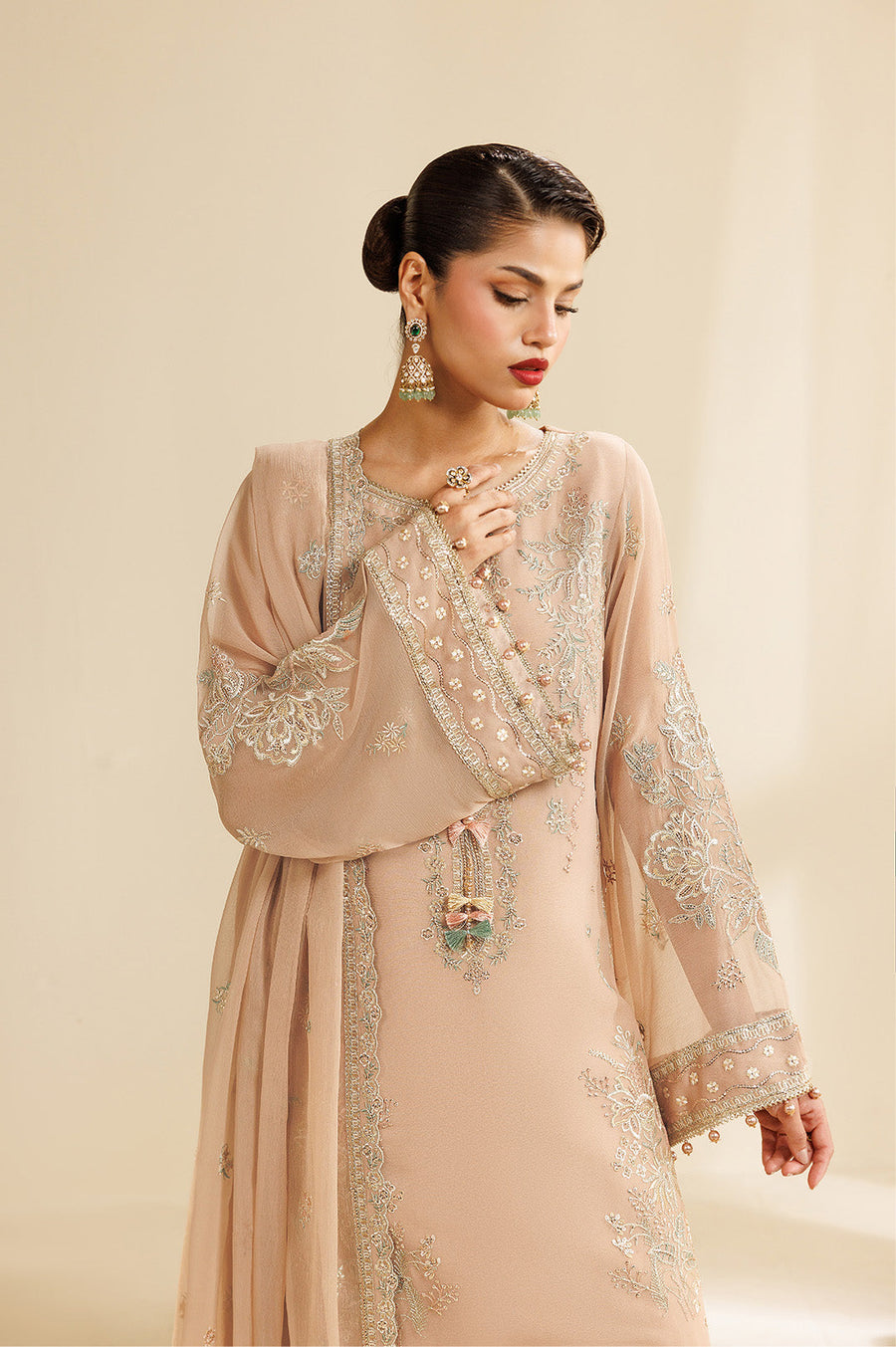 Alizeh Sireine Embroidered Chiffon Unstitched 3Pc Suit AF-CH-2288-Dune
