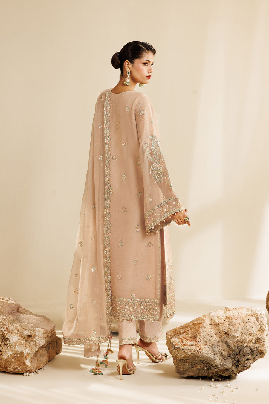 Alizeh Sireine Embroidered Chiffon Unstitched 3Pc Suit AF-CH-2288-Dune